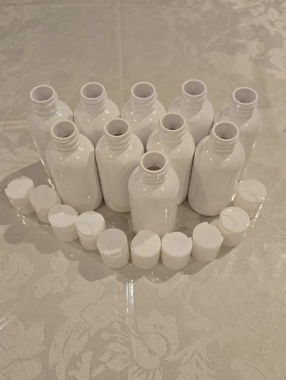 50 Travel Size Apothecary Bottles with Caps 2oz Each Empty